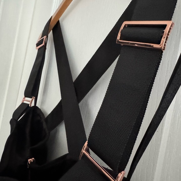 Ted Baker Black Midi Dress with Cross Straps - Picture 3 of 5